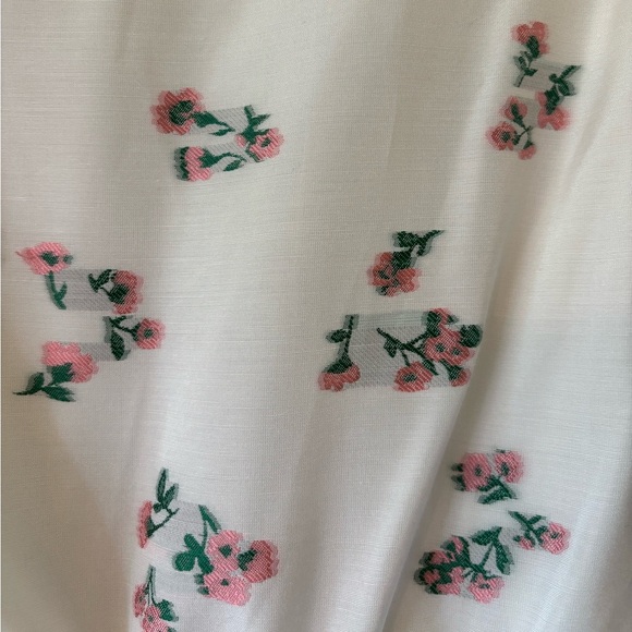 Sister Jane White Floral Embroidered Backless Baby Doll Mini Puff Sleeve Dress - Picture 13 of 17